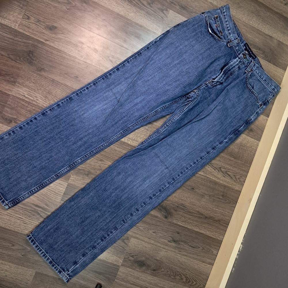 Tommy Hilfiger Classic Fit Blue Denim Jeans Distressed Men's 32 x 32